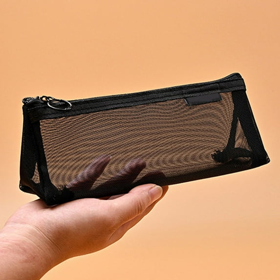 Under $1 Pencil Case, Transparent Mesh Pencil Case Large-capacity Pen Bag Cute Storage Pencil Bag for Student Campus Supplies Stationery Back to College