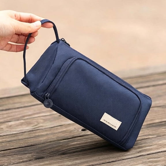 Under $1 Pencil Case, Large Capacity Multi-Compartment with Handle, Waterproof Cloth Pen Pouch, Portable Stationery Organizer for College Office by PALIFEUR