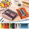 thumbnail image 1 of Under $1 Pencil Pouch for 3 Ring Binder, Durable Cloth Pencil Case with Double Zipper Clear Mesh Window and Dual Compartments, Organizer for Office Supplies and Daily Use (Sky Blue), 1 of 5