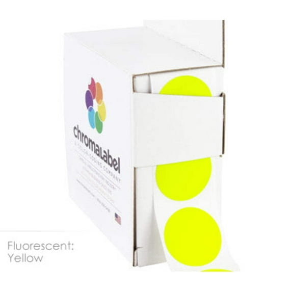 1" Permanent Round, Color-Code Dots: 1,000/Box