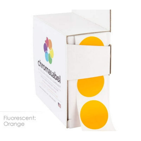 1" Permanent Round, Color-Code Dots: 1,000/Box
