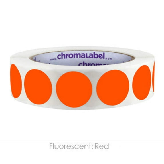 1" Permanent Round, Color-Code Dots: 1,000/Roll