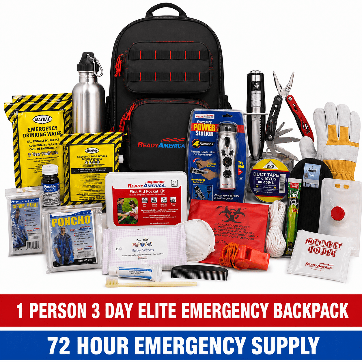 1 Person 3 Day Elite Emergency Backpack