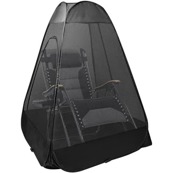 1-Person Camping Chair Pop up Tent, 47"x47"x59" See Through Single Mesh Tent Bugs Barrier Mosquito Net 2 Zipper Doors Outdoor Sports Pod Shelter with Bag for Fishing, Not Included Chair