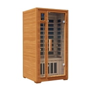 1-Person Canadian Hemlock Infrared Sauna, Low-EMF Far Infrared Home Spa Cabin