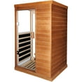 thumbnail image 1 of 1 Person Far Infrared Sauna Room, Hemlock Wood Indoor Sauna Spa with Tempered Glass Door, 800W/110V Low EMF Heaters, 7.5 Minutes Pre-Warm up, Portable Steam Sauna for Small Place, 1 of 1