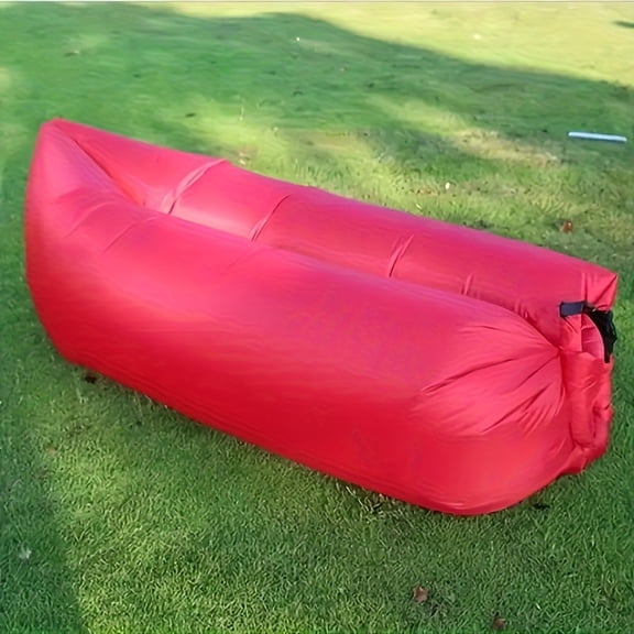1-Person Inflatable Lounger Sofa Bed, Semi-Rectangular Polyester Air Cushion, Ultra Comfort, Foldable & Portable with Storage Bag, Durable Lounge for Camping & Beach Outdoor Leisure
