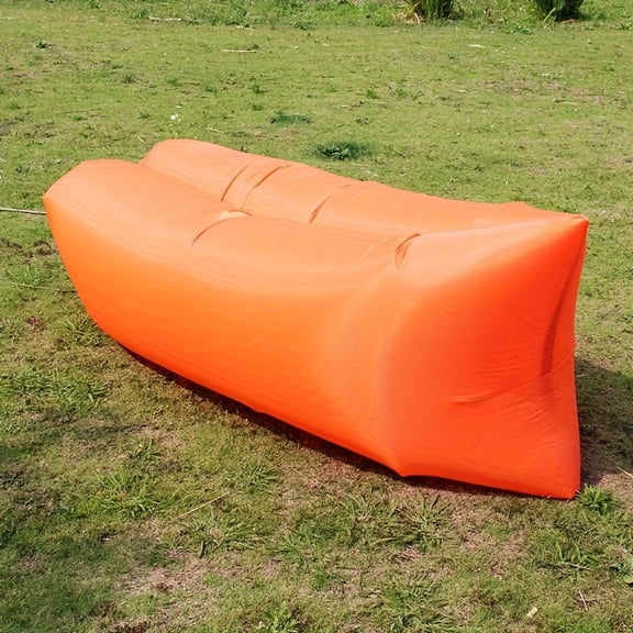 1-Person Inflatable Lounger Sofa Bed, Semi-Rectangular Polyester Air Cushion, Ultra Comfort, Foldable & Portable with Storage Bag, Durable Lounge for Camping & Beach Outdoor Leisure