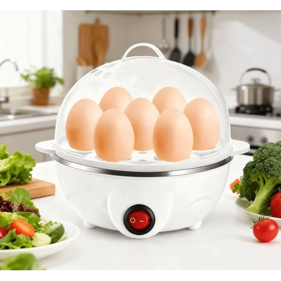 1-Person Mini Egg Cooker Automatic Power off Multi-Functional Steamed Egg Boiled Egg Maker for Breakfast Home Kitchen Appliance
