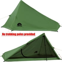 1 Person Trekking Pole Tent for Backpacking - Ultralight Camping Tent with Waterproof Fabric and Easy Setup