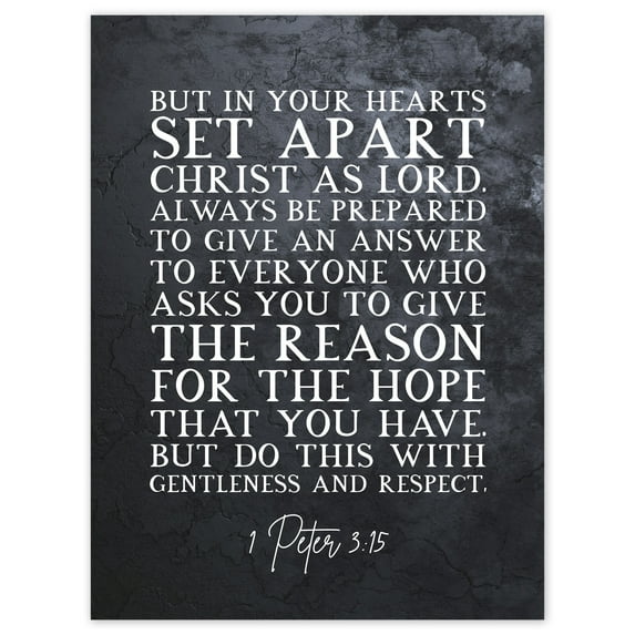 1 Peter 3:15 Set Apart Christ As Lord Christian Bible Verse Quote Scripture Typography Extra Large XL Wall Art Poster Print