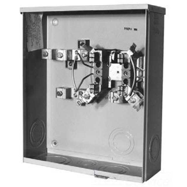 1Phase 600 Volt 3Wire Ringless Meter Base Horn Bypass Single Position