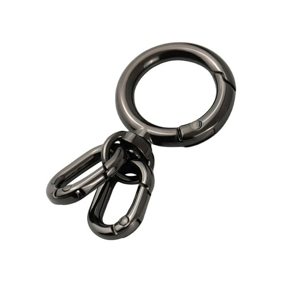 1 Pic Key Chain Quick Release Spring with 2 Key Rings Heavy Duty Car Keychain Organizer for Men and Women(Black)