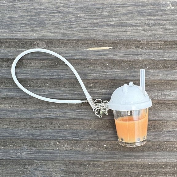 1 Piece 1:12 Dollhouse Mini Pearl Milk Tea Cup Model Pendant DIY Keychain Learning Scene Accessories Miniature Decoration