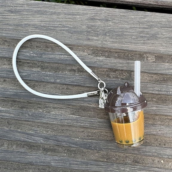 1 Piece 1:12 Dollhouse Mini Pearl Milk Tea Cup Model Pendant DIY Keychain Learning Scene Accessories Miniature Decoration