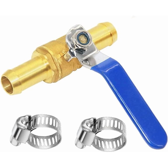 1 Piece 1 Inch Hose Barb Inline Brass Shutoff Ball Valve Water Oil Air Gas Fuel Line Pipe Fittings