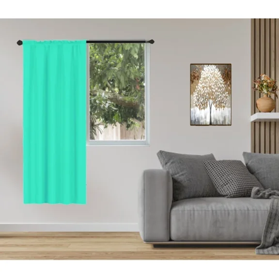 Gorgeous Home Linen 1-Piece 70% Blackout Rod Pocket Solid Window Curtain Panel With Lined Backing 35" X 63" R64 Mint