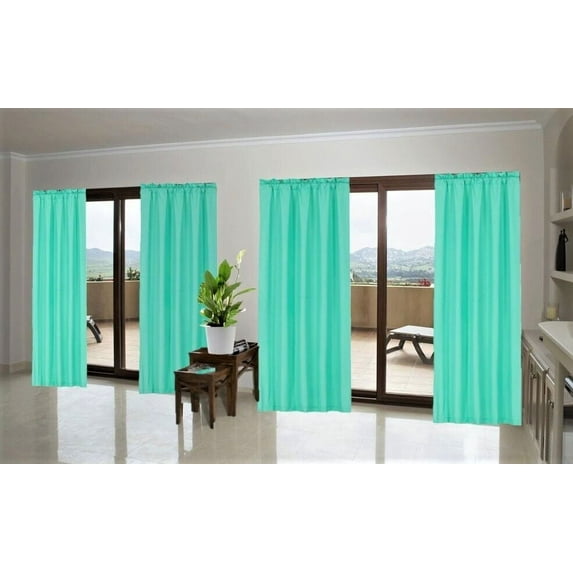 1-Piece 100% Blackout Rod Pocket Solid Window Curtain Panel With Lined Backing 35" X 63" R64 Mint