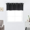 thumbnail image 1 of 1 Piece 100% Blackout Thermal Insulated Grommet Window Curtain Valance, 52" Wx 18" L, Black, 1 of 3