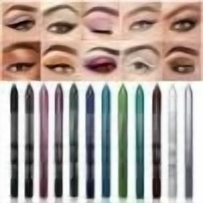 1 Piece 14 Colors Green Blue White Black Brown Purple Color Gel Glitter Eyeliner Pencil for Women Waterline Waterproof Smudge Proof lapiz de ojos delineador de ojos contra el agua Eye Liner Makeup