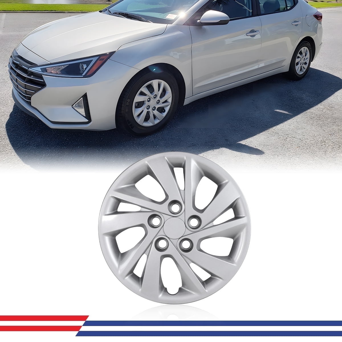 1 Piece 15" Hubcap Wheel Rims Cover Fit for 2017-2020 Hyundai Elantra Sedan Compatible with Steel Wheels Bolt on Installation(15-inch,Lacquer)