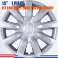 thumbnail image 1 of 1 Piece 15" Sliver Hubcaps Steel Wheel Rims Cover Fit for 2004-2006 Toyota Camry PP Material Snap on Installation(15-inch,Lacquer), 1 of 10