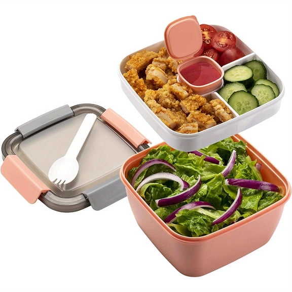 1 Piece 1500ml Salad Lunch Box Lunch Box Portable Meal Preparation Container for Food, Fruits, and Snacks for Office Students