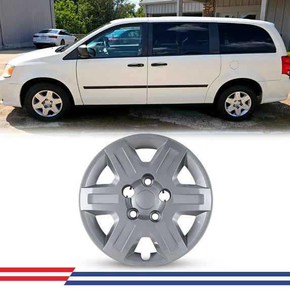 1 Piece 16" Hubcap Wheel Rims Cover for 2008-2016 Dodge Grand Caravan/2008-2010 Chrysler Town & Country Bolt-on Installation Lacquer