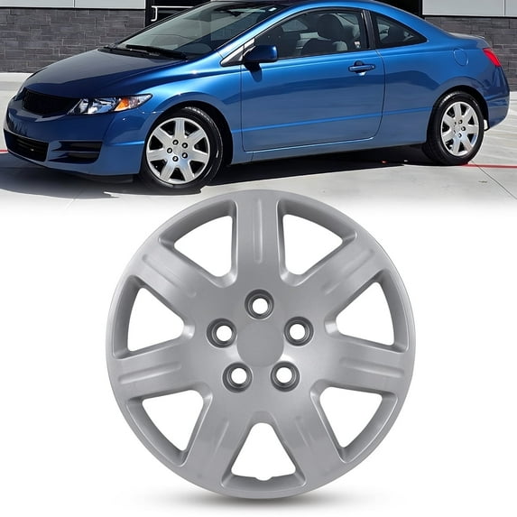 1 Piece 16" Hubcaps Wheel Rims Cover Fit for 2006-2011 Honda Civic Compatible with Steel Wheels Bolt on Installation(16-inch,Lacquer)
