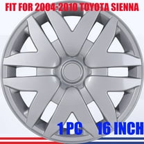 1 Piece 16" Sliver Hubcaps Steel Wheel Rims Cover Fit for 2004-2010 TOYOTA SIENNA PP Material Snap On Installation(16-Inch, LACQUER)