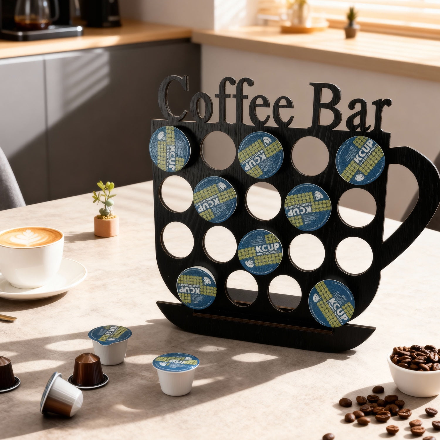 KingLive Wooden K Cup Holder,Capsule Storage Rack,Coffee Pod Storage ...