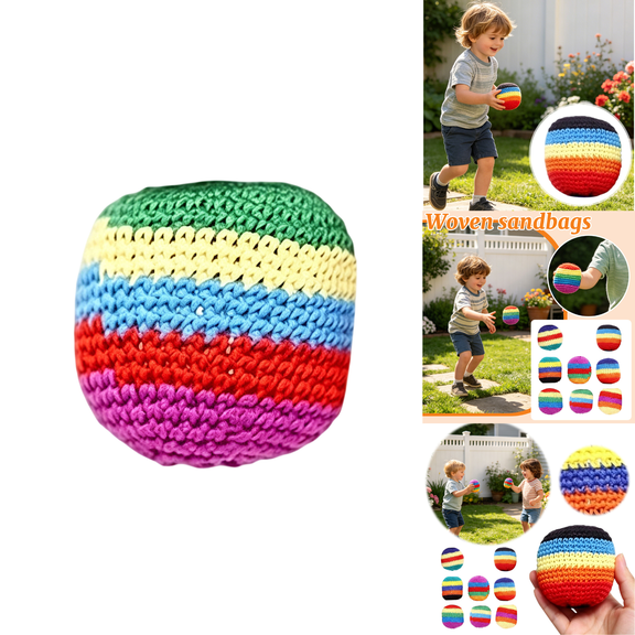 1 Piece 2.2 Inch Sack Ball Foot Bag, 14 Colors Handmade Knitted Juggling Ball, Durable Crocheted Kick Sack Balls for Kids Adults Outdoor Fun and Stress Relief. g