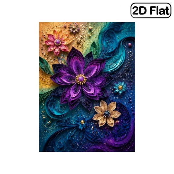 1 Piece, 2D Frameless Paper Puzzle, 500pc, 20.4*15in, Quilling Paper Art Floral Design with Creative Craft Scene, Brain Game, Educational, Great Gift for Handicraft Art Fans