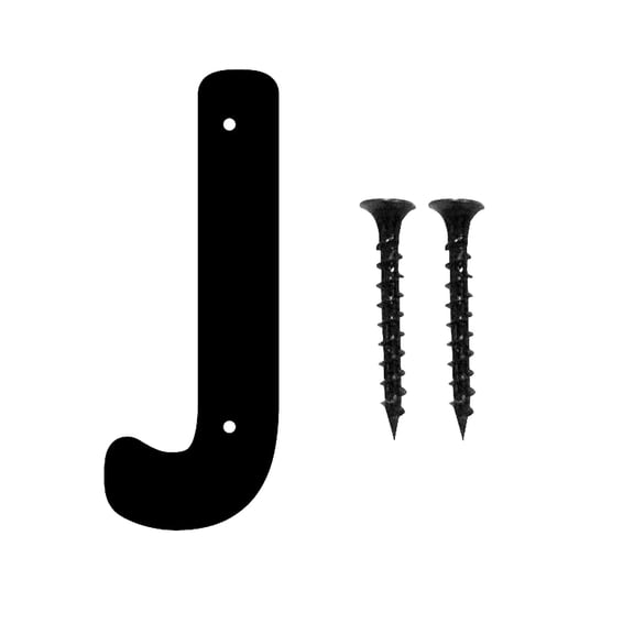 1 Piece 3 Inch Black Metal Letter J for House Address, Durable Rust Resistant Mailbox Number, Contemporary Sign for Home Exterior, Garden Gate or Shed, Easy DIY Curb Appeal, By Harlik