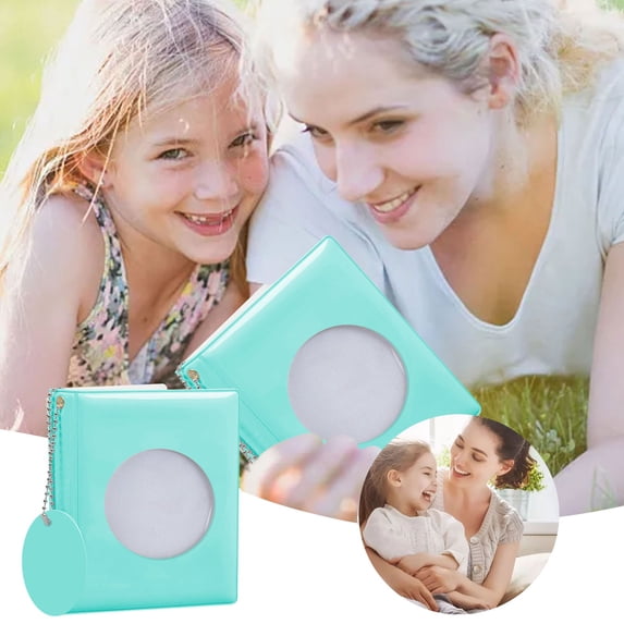 1 Piece 3 Inch Photocard Holder Book Mini Photo Album Love Heart Hollow Photocard Binder Small Mirror Like Photo Card Holder with Heart Pendant, 32 Pockets, J
