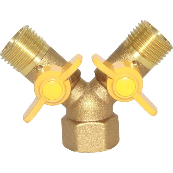 1 Piece 3 Way Split Brass Shut Off Ball Valve Fitting G 1/2 Inch Male Female Thread Y Shaped Union Switch
