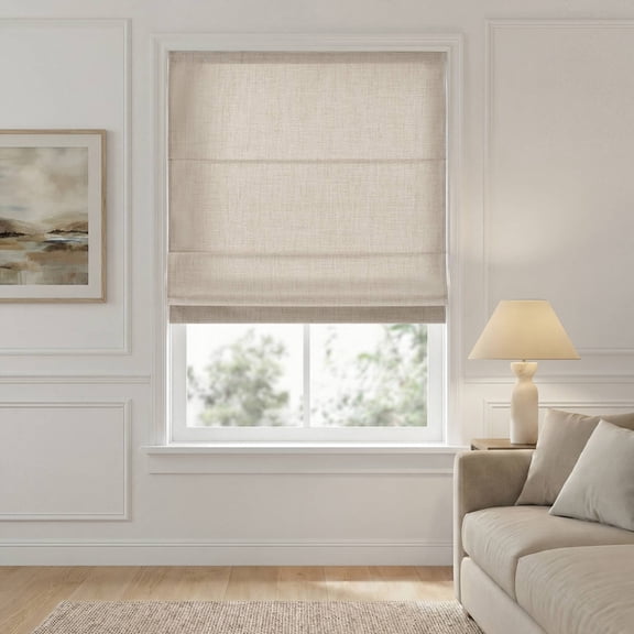 1 Piece 35X64" Room Darkening Cordless Roman Shade,Neutral