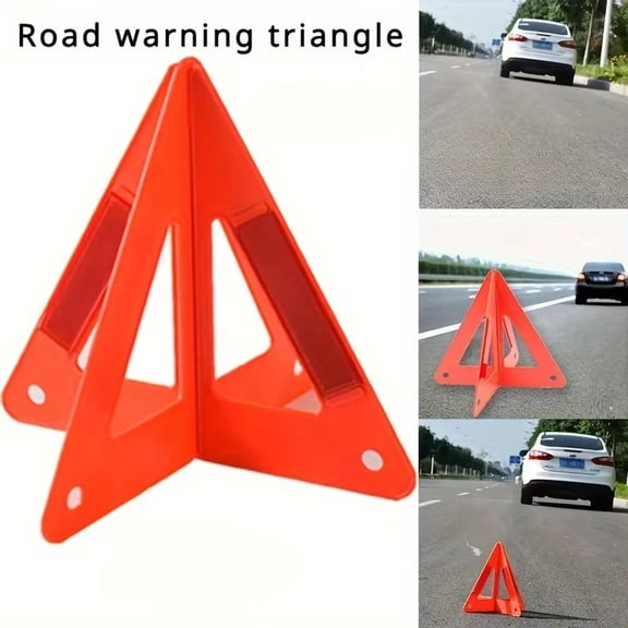 1 Piece 3D Plastic Warning Triangle for Road Safety and Emergency || High Visibility and Economical || Great for Laymen Use