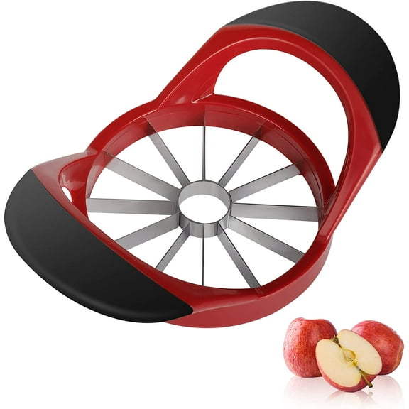 1 Piece 4.72 Inch Stainless Steel Apple Corer Slicer 12 Sharp Blades Anti Slip Handle Fruit Divider
