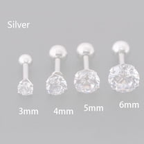 1 Piece 4 Prong Rhinestone Ear Studs Earrings For Women/Men Tragus Cartilage Standard Lobe Piercing Jewelry Gift