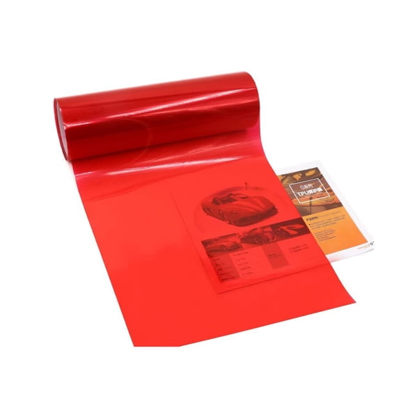 1 Piece 48''×12'' Self-Adhesive Glossy Chameleon Red Tint Vinyl Film, Decorative Sticker for Car Headlights, Fog Lights and Taillights