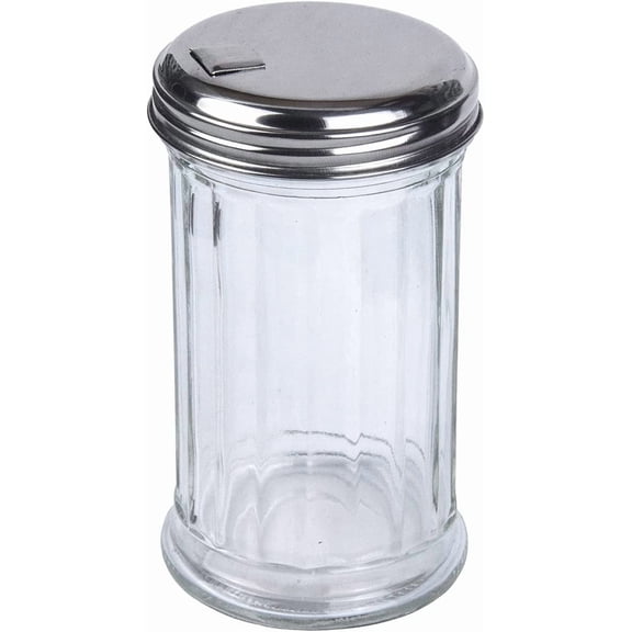 1 Piece 5.5 Inch Glass Sugar Shaker Dispenser Stainless Steel Lid Spice Pourer Restaurant Tool