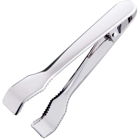 1 Piece 6.75 Inch Stainless Steel Ice Tong With Teeth Sugar Cube Server