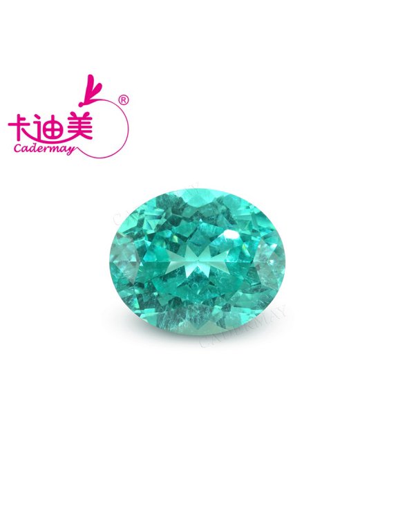 1 Piece 8x12mm Neon Blue Lab Grown Yttrium Aluminum Garnet Paraiba Color Loose Stone With Inclusions Oval Cut YAG AGL For Fine Jewelry Making