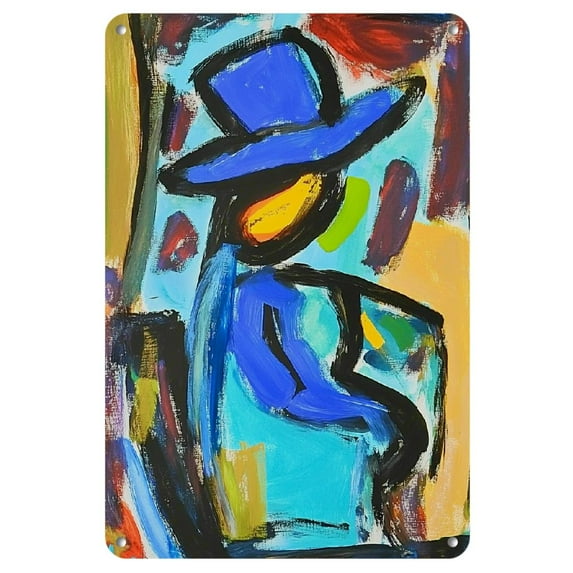 1-Piece Abstract Art Iron Metal Sign - Jit Collection, Iron Wall Art Decor with High-Color Accuracy, Smooth Detailing &amp; Pre-Drilled Holes for Cafe, Bar, Bedroom, Home Décor