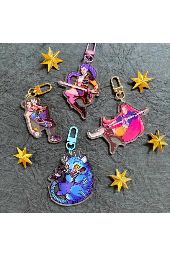 1 Piece Acrylic Hunters K pop Idols Girls Keychains (1 keychain)/RANDOM 1 PACK