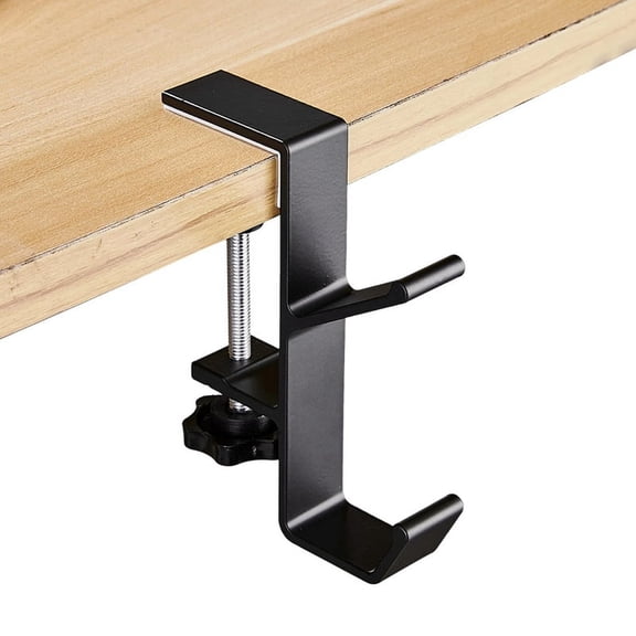 1 Piece Adjustable Table Side Hook, Gaming Headset Table Hanger Backpack Storage, Hook Stand Without Drilling,Black