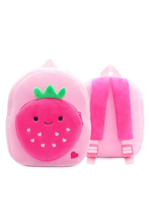 1 Piece Adorable Cartoon Mini Travel Bag, Plush Backpack with Cute Fruit Design