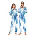 thumbnail image 1 of 1 Piece Adult Onesie Pajamas Cozy & Loose-Fit Sleepsuit Loungewear with Pockets Blue Ink Pattern X-Small, 1 of 7