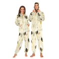 thumbnail image 1 of 1 Piece Adult Onesie Pajamas Cozy & Loose-Fit Sleepsuit Loungewear with Pockets Cute Bees and Honeycomb Pattern Large, 1 of 7